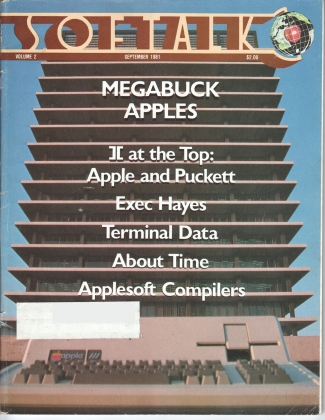 V2.01 Softalk Magazine cover, September 1981