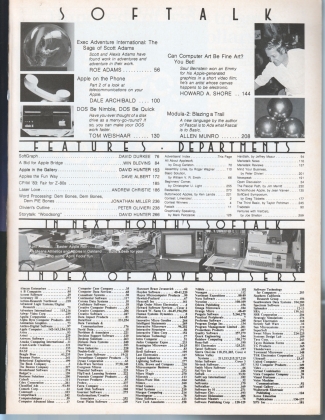V3.07 Softalk Magazine contents, March 1983