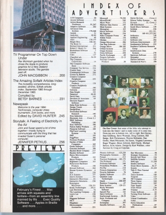 V4.05 Softalk Magazine contents 2, January 1984