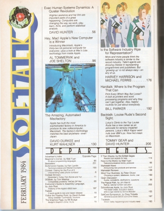 V4.06 Softalk Magazine contents 1, February 1984