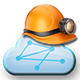 FactMiners icon - Miners helmet on a Fact Cloud